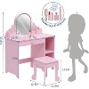 GustoWave 2 in 1 Kids Vanity Table & Stool with Mirror and Makeup Palyset - 2 of 4