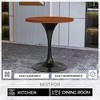 LeisureMod Verve 27" Round Dining Table - MDF Wood Top with Modern Black Pedestal Base Accent Side Table for Kitchen and Home - 4 of 4