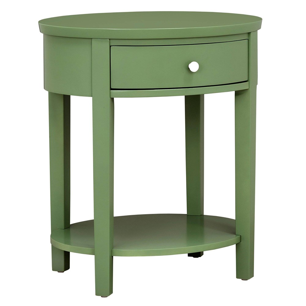 Photos - Coffee Table Eileen Accent Table Meadow Green - Inspire Q: Oval Nightstand, Nickel Knob, French Dovetail Drawer