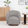 SEYNAR Modern Glam Boucle Fabric Round 360 Degree Swivel Barrel Chair Set of 2 - 4 of 4