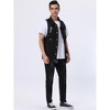 Lars Amadeus Men's Classic Fit Motorcycle Party Sleeveless Ripped Denim Vest - 3 of 4