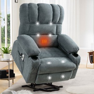 PAGED Modern Swivel Recliner Chair, Accent Chair with Side Pocket and Metal Frame, Rocking Chair for Living Room, Bedroom - 1 of 4
