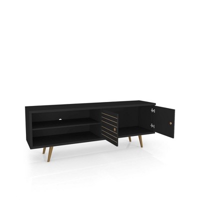 Liberty Modern 68'' Black Engineered Wood TV Stand with Cabinet