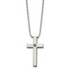 Black Bow Jewelry Men's Titanium Stainless Steel 1/2pt. Diamond Cross Necklace, 22 Inch - 2 of 4