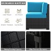 LayinSun 7 Pieces Outdoor Patio Furniture Set with 44" Fire Pit Table Rattan Sectional Sofa Conversation Sets - 3 of 4