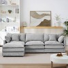 KWPZQEB 102" Modular Sectional Sofa, L Shaped Couch Set with Movable Ottoman, Chenille 3-Seater Cloud Couch with Throw Pillows for Living Room - 3 of 4