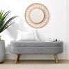 GlasFlength Ottomans and Benches Oval Storage Bench with Rubber Wood Legs Elegant Fashion Design for Modern Living Spaces, Gray, 44.1"*16.15"*9.5" - 2 of 4