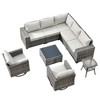 XIZZI Premium Outdoor Swivel Chair Sofa Set in 7 Colors, Modular Patio Seating with Swivel Chairs, Add-Ons Like Coffee Table and Fire Pit - 2 of 4