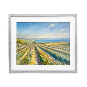 Stupell Industries Rows Of Flowers Landscape Framed Print Under Glass - 1 of 4