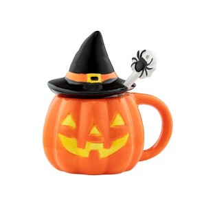 Mr. Halloween Lidded Jack-O-Lantern Mug with Spoon - 1 of 4