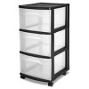 (2 pack) 3 Drawer Plastic Cart, Black with Clear Drawers, Adult - 3 of 4