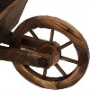 Sunnydaze Wooden Decorative Wheelbarrow Planter for Patio, Lawn and Garden - 35" W x 10.25" D x 12" H - Brown - 3 of 4