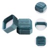 Unique Bargains Portable Double Slots Velvet Jewelry Ring Box for Proposal Engagement Wedding - 2 of 4
