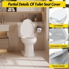 COZONY 19 Inch Elongated Toilet Seat - Soft Close Lid Quick-Release, Quick-Attach Hardware & Grip-Tight Bumpers, Easy Install & Clean White - 4 of 4