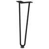 vidaXL Hairpin Table Legs - Black Solid Steel - 4pcs - 16.5" with Adjustable Foot levelers for Customizable Coffee Tables and Modern Furniture - 4 of 4