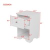 3-Pieces Bedroom Dresser Night Stand Set, 6-Drawer Dresser and 2 Nightstands with Metal Handles, Elegant Design and Retro Style,White - 4 of 4