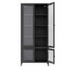 NicBex Bookcases for Living Room 4-tier 31" W Classic Metal Storage Cabinet Bookcase with 4 Glass Doors for Home Office - 2 of 4