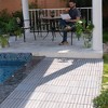 Gulches 30 PCS Interlocking Deck Tiles Striped Pattern, 12" x 12" Square Light Gray Acacia Hardwood Outdoor Flooring for Patio, Bancony, Pool Side - 2 of 4