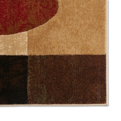 Tribeca Jasmine Handmade Geometric Brown and Green Area Rug, 39" x 55"