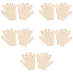 Spa Essentials 5 Pair Exfoliating Bath Gloves - Gentle Dead Skin Removal, Deep Cleaning & Exfoliating Body Scrub Gloves for Shower (Unscented) - 1 of 4