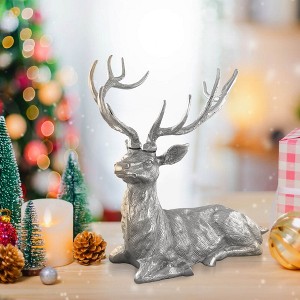 Costway Sitting Reindeer Statue Christmas Decor Statue Aluminum 17.5" x 15" x 17.5" - 1 of 4