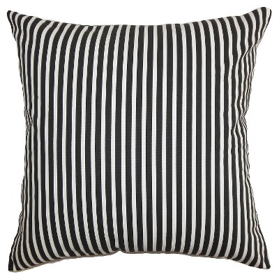 Black Ticking Stripe Throw Pillow (18"x18") - The Pillow Collection
