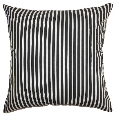 18X18 Dark Blue and White Abstract Stripe Throw Pillow