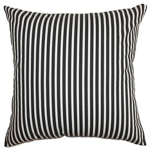 Black Ticking Stripe Throw Pillow (18"x18") - The Pillow Collection - 1 of 2