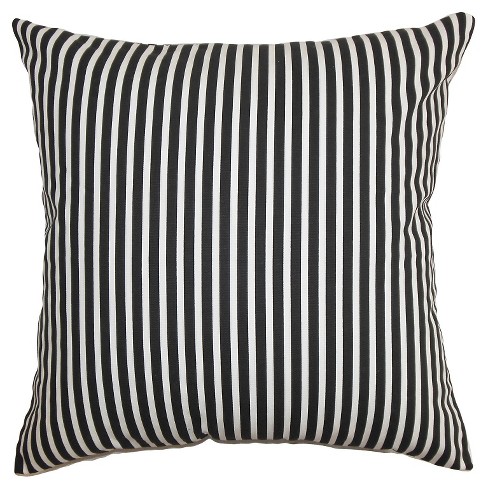 Black Ticking Stripe Throw Pillow Cover 18x18