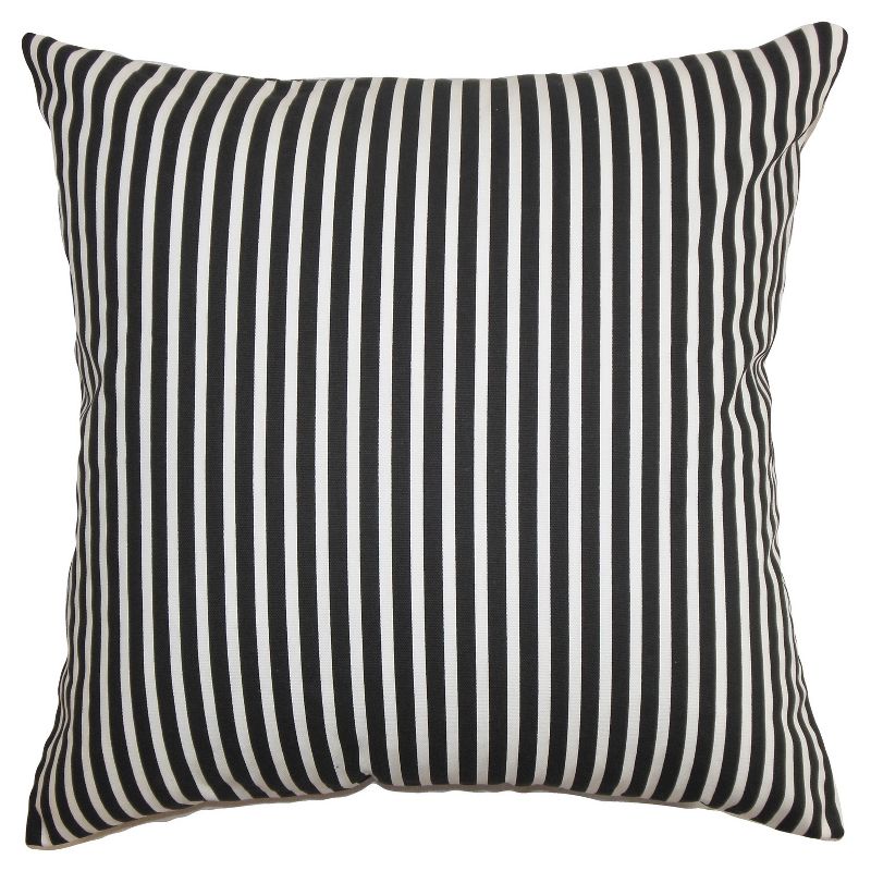 Black Ticking Stripe Throw Pillow (18"x18") - The Pillow Collection, 1 of 4