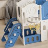 NAYSAYE Playground Slide Toddler Playset with Swing and Basketball Hoop for Indoor Outdoor Fun, Blue and Yellow, 64.96"*44.09"*50.26" - 4 of 4