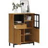 vidaXL Highboard with Glass Door FLAM 36.2 in.x15.7 in.x48.2 in. Solid Wood Pine - 3 of 4