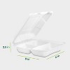 50-Pack 8x8" 3-Compartment Biodegradable Sugarcane Clamshell Food Containers - 2 of 4
