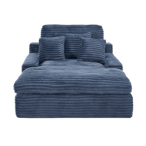 Dolonm 75" Deep Seat Lazy Sofa: 4 Plush Pillows, High-Resilience Sponge, Luxe Corduroy for Living Room/Office-6 Colors - 1 of 4