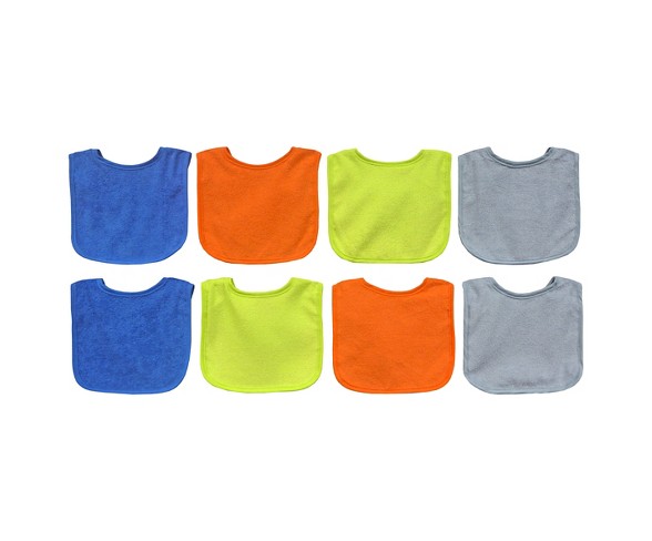 Neat Solutions Bright 8pk Boy Bib with Water Resistant Core