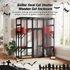 Sevobal Pet Crates and Houses Gothic Outdoor Large Cat Catio with Platforms and Condos, Patio Cat Window Box, Weatherproof, Black, 62.6"*32.3"*70.1" - 2 of 4