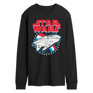 Men's - Star Wars - Millennium Falcon Americana-Men's Long Sleeve Graphic T-Shirt Long Sleeve Graphic T-Shirt - 1 of 4