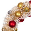 Vickerman 18" Frosted Gold Wreath Red/Gold/Silver Balls - 3 of 4