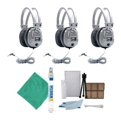 Hamilton Buhl SC-7V SchoolMate Deluxe Headphones (3-Pack) with Accessory Bundle
