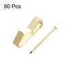 Unique Bargains Photo Frame Hanging Hooks Kit for Wall Mounting Brassy 1.42" x 0.24" 80 Pcs - image 3 of 3