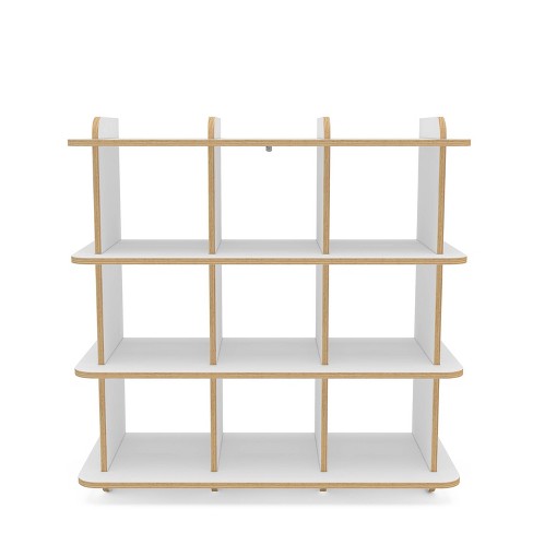 Polifurniture 35.25" Ecofriendly Aurora 4 Shelf Bookcase White/Light Brown - image 1 of 4