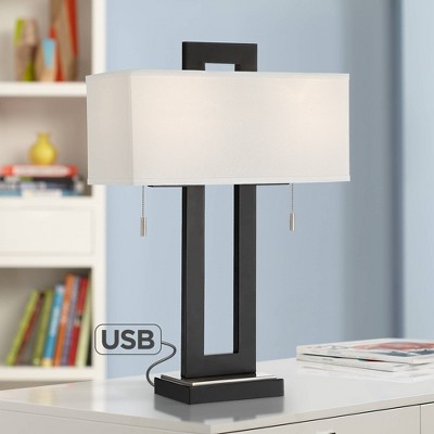 360 Lighting Neil 26" Open Rectangular USB Table Lamp - Thumbnail 3
