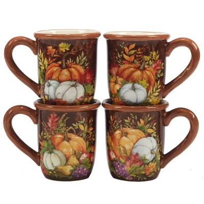 Certified International Set of 4 Harvest Blessings 16oz Mugs