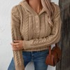 Coolmee Women's Knit Hoodie Sweater Soft Long Sleeve Hooded Pullover Loose Fit Short Casual Knitwear - 2 of 4