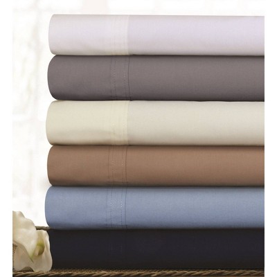 Gray Twin Cotton Percale 300 Thread Count Sheet Set