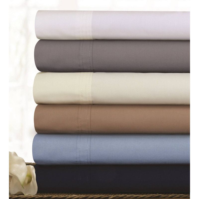 Cotton Percale Solid Sheet Set 300 Thread Count - Tribeca Living&#174;, 3 of 4