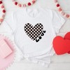 Simply Sage Market Women's Checkered Heart Black Short Sleeve Graphic Tee - 3 of 3