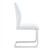 SEVOBAL Dining Chairs Set of 4 High Resilience Luxury PU Material Simple Arch Chair with Arched Metal Silver Leg, White, 17.3"*21.6"*39" - 4 of 4