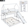 PAGED Twin over Full Loft Bed with Slide and Built-in Ladder,House Bunk Bed with Full-Length Guardrails for Bedroom - 3 of 4