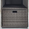 WELLFOR Outdoor PE Wicker Pool Towel Rack Waterproof Storage Organizer with 2 Shelves Mixed Gray - 2 of 4